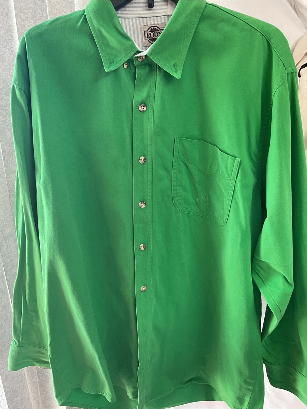 RODS Green Men's Button-Up Shirt